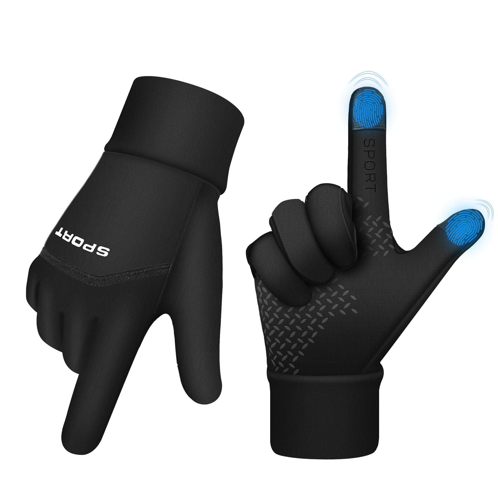 AURUZA Winter Windproof Cycling Gloves for Men with Touch Screen Fingers