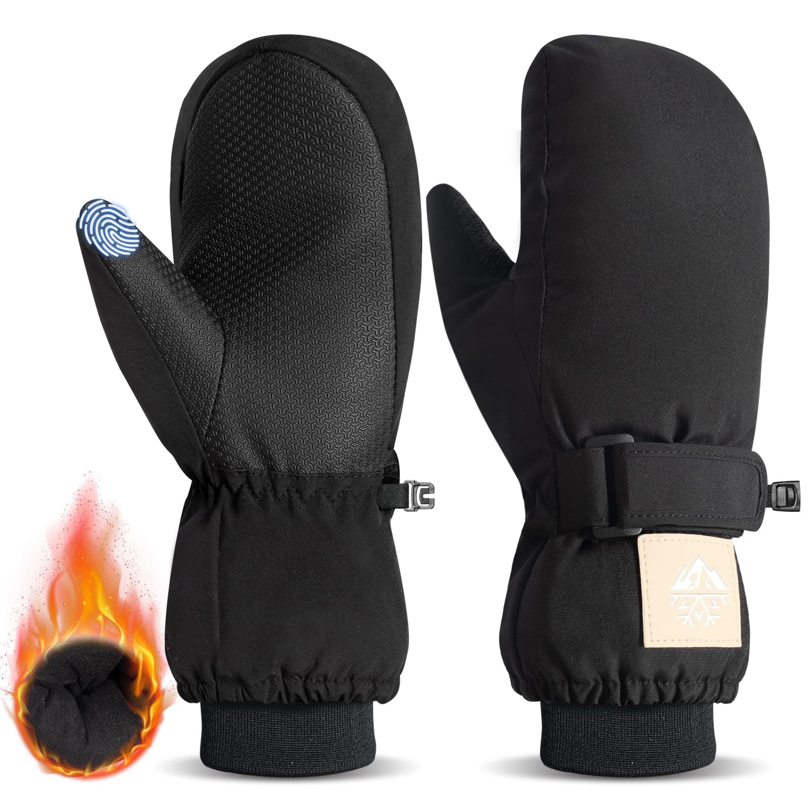 RIGWARL 10℉ Kids Ski Mittens Waterproof Anti-Slip Windproof
