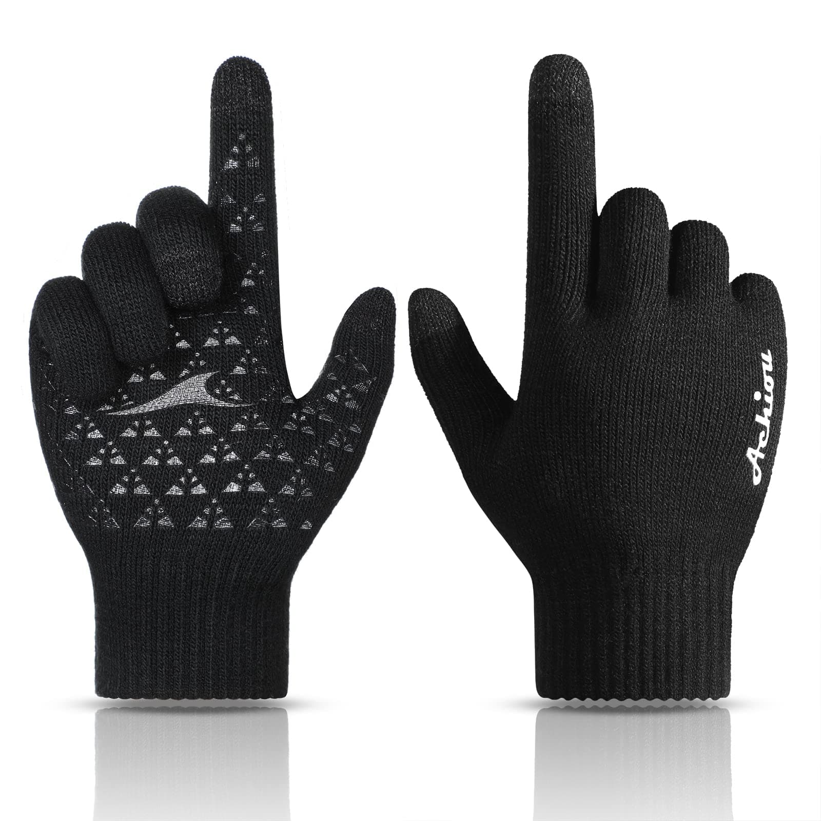 Achiou Winter Gloves for Men & Women - Touch Screen Compatible Warm Running Gloves