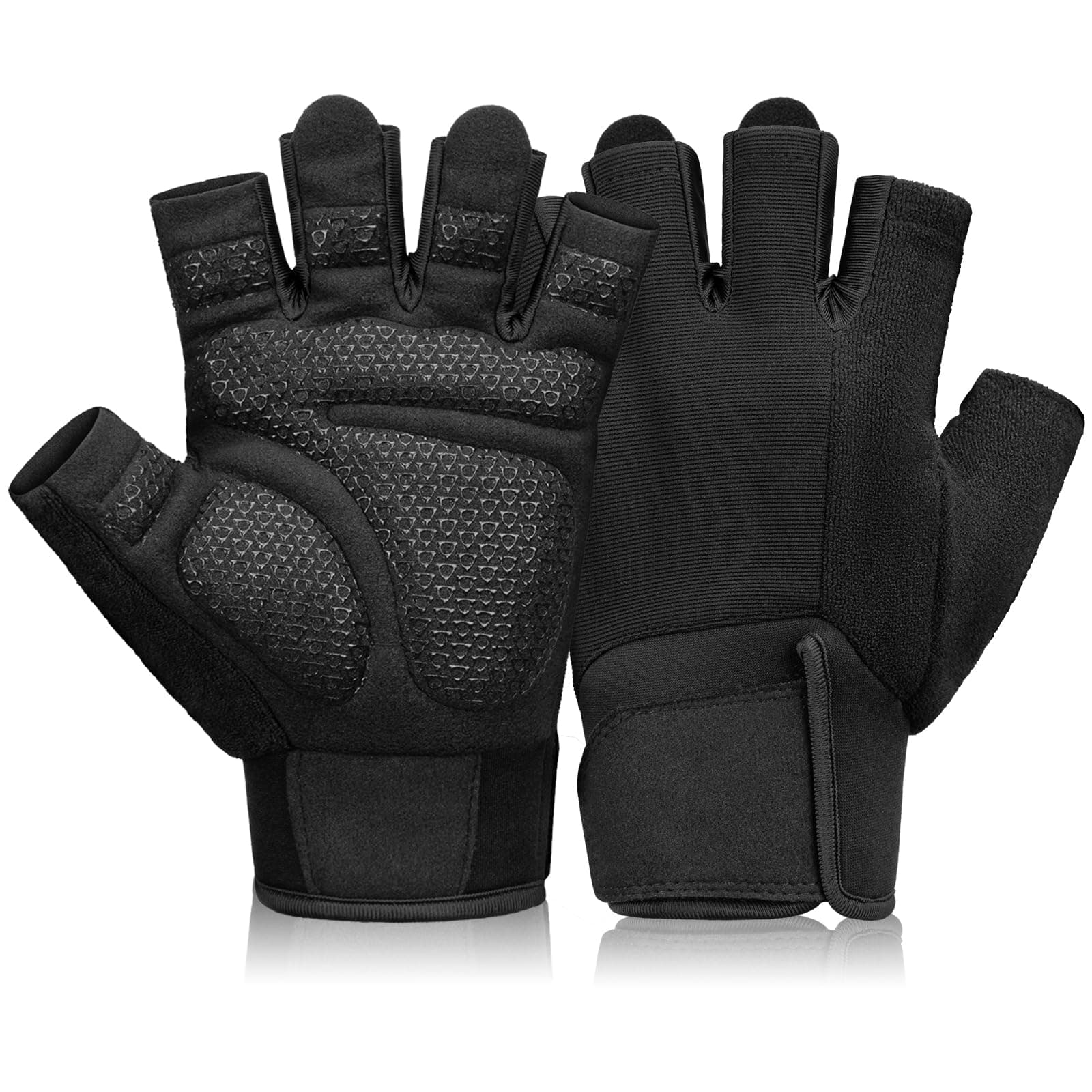Breathable Workout Gloves for Men and Women - Wrist Support, Black - Weightlifting, Cycling, Gym Training