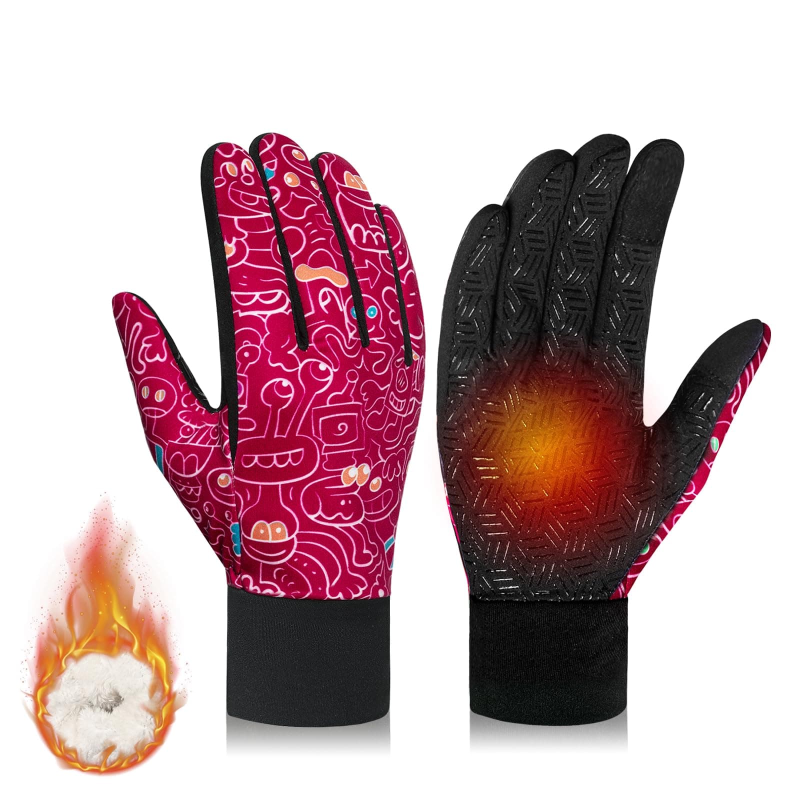 RIGWARL Upgraded Wool Winter Gloves, Touch Screen Compatible, Waterproof for Men and Women