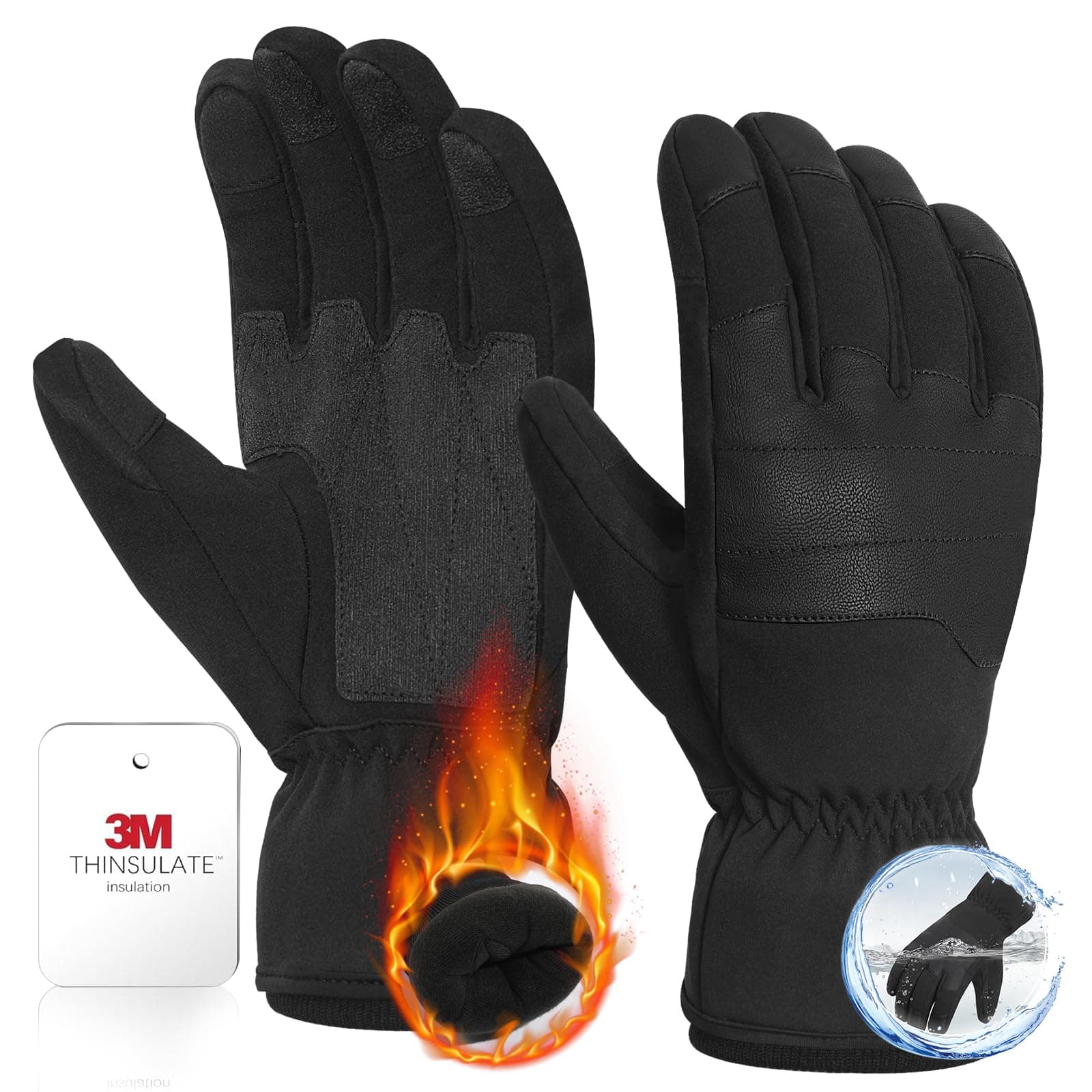 RIGWARL Men's & Women's Waterproof Winter Ski Gloves, 3M Thinsulatethermal Warm Multifunctional