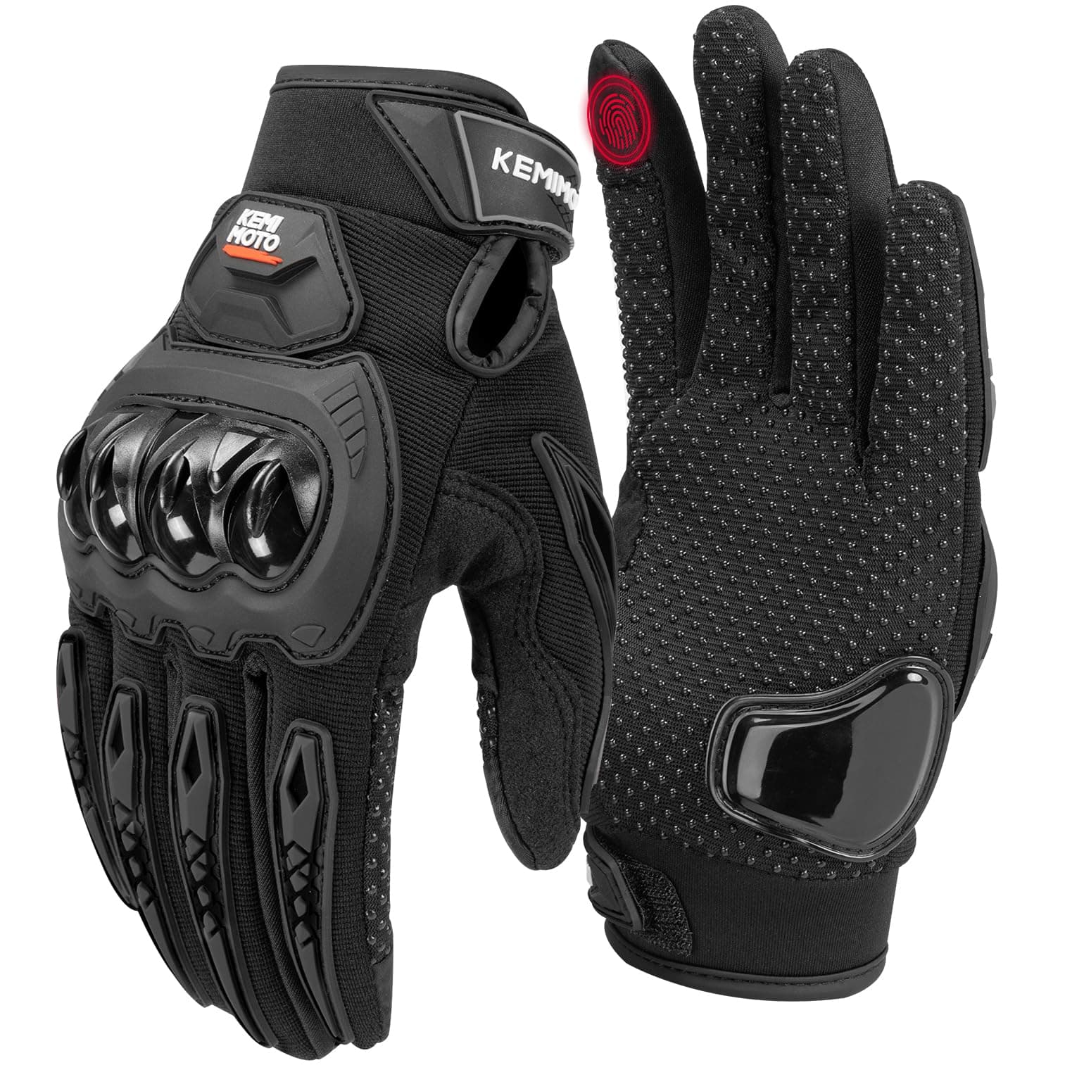 KEMIMOTO Touchscreen Motorcycle Gloves for Men/Women, Anti-Slip Dirt Bike Gloves with Shell