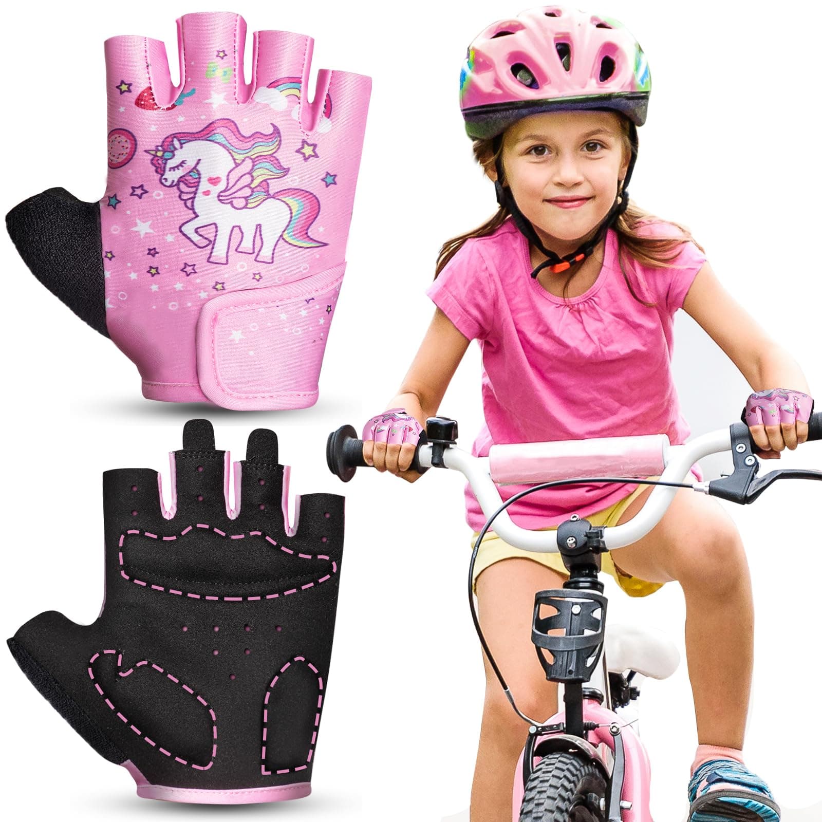 RIGWARL Kids' Cushioned Cycling Gloves for Hiking and Fishing