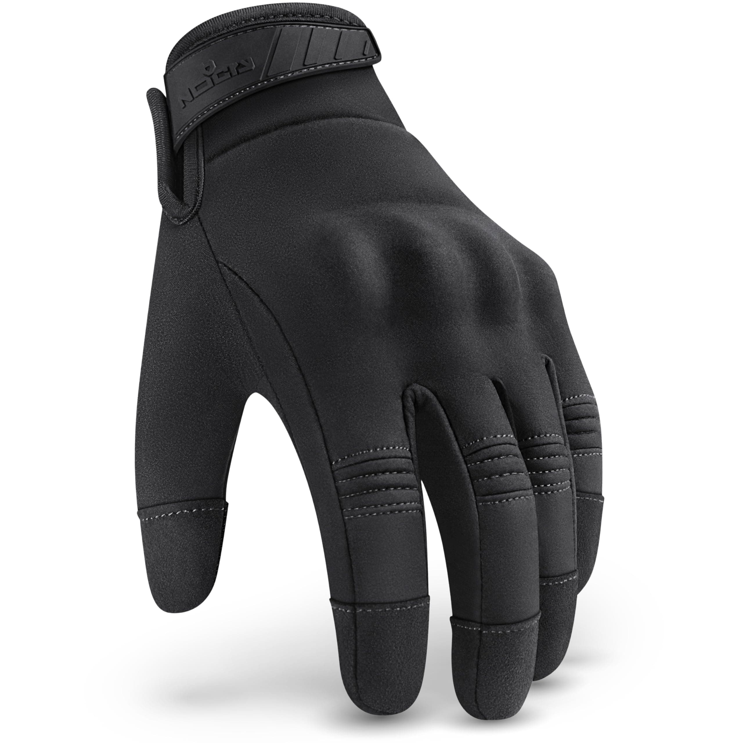 NoCry Men's Water Resistant Tactical Shooting Gloves with Knuckle Guards and Non-Slip Palm — Heavy Duty Black Airsoft Gl