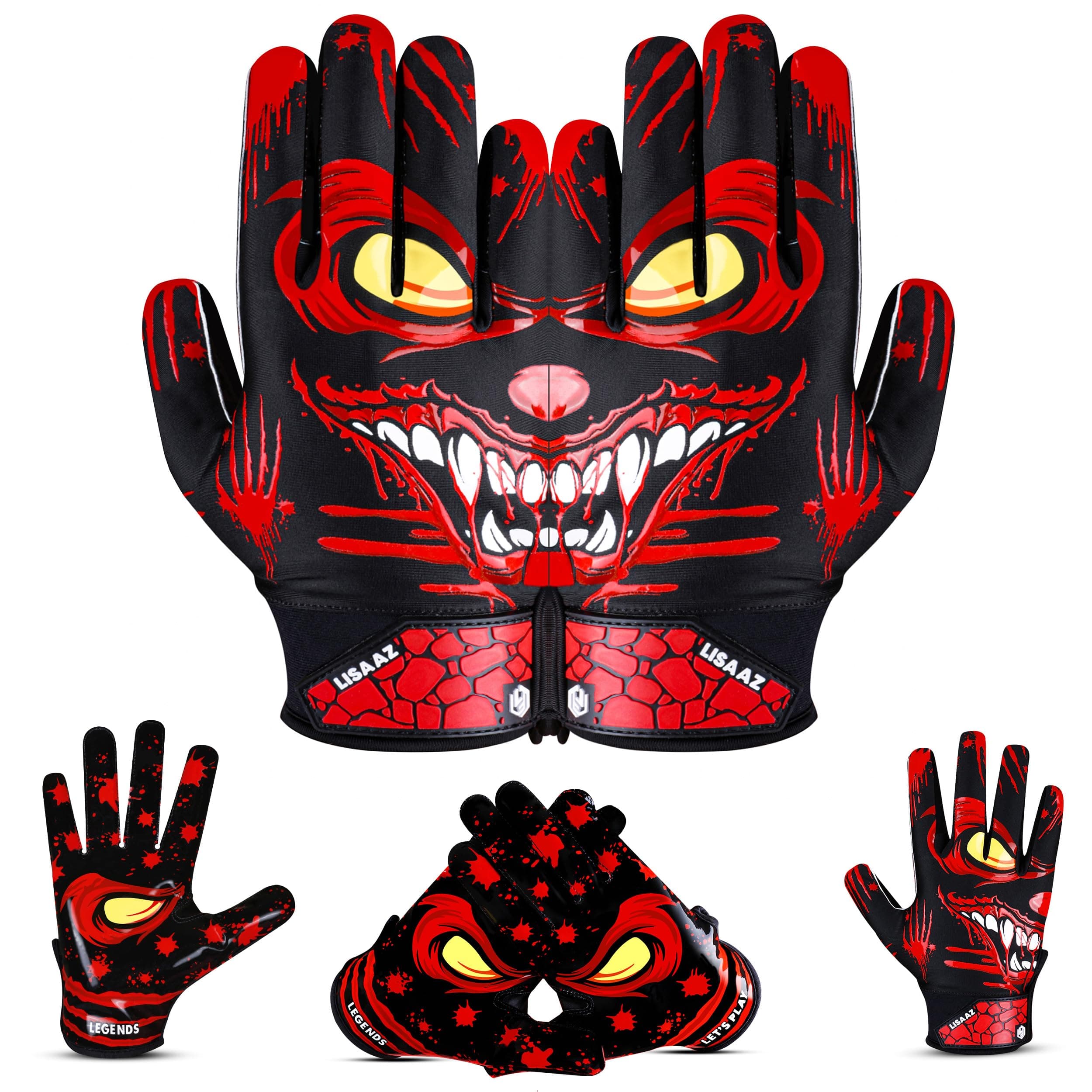 Crimson Pro Ball Feel Football Gloves for Youth & Men | Top Notch Receiver Gloves