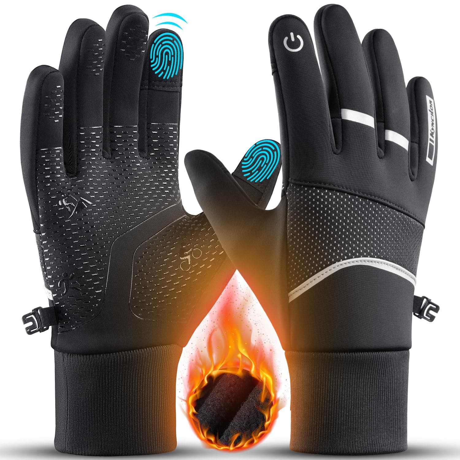 KynciLOR Thermal Winter Gloves with Touchscreen for Men and Women Anti-Slip Grip