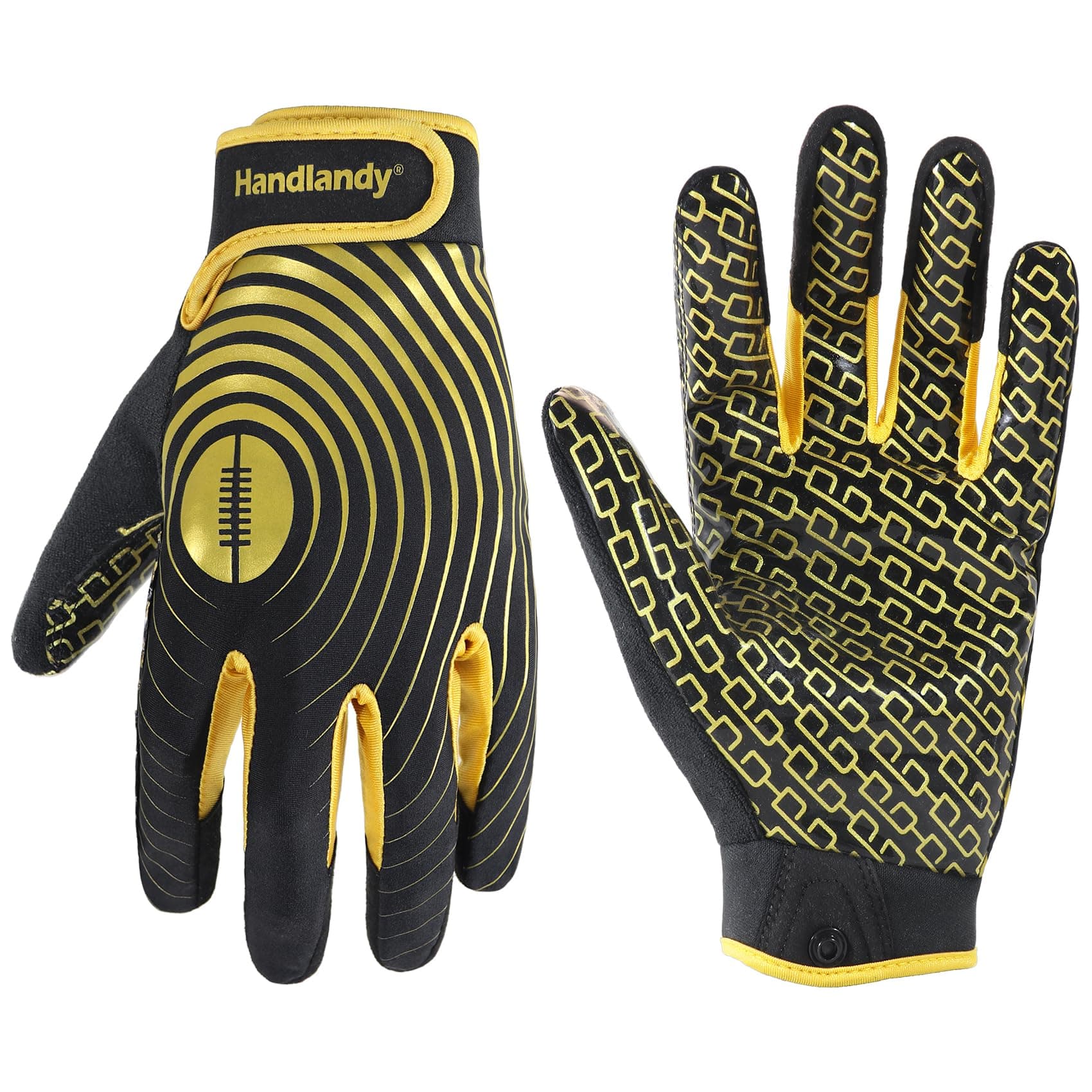 HANDLANDY Men's Hot Pink Stretch Football Gloves - Wide Receiver Grip