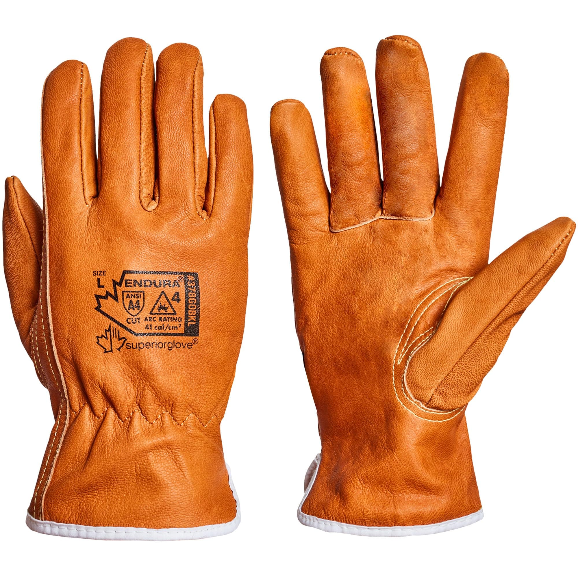 Endura Safety 378GOBKL Arc Flash Gloves - Goat Grain Leather, Water Resistant, Cut Resistant Protection, Medium (1 Pair)